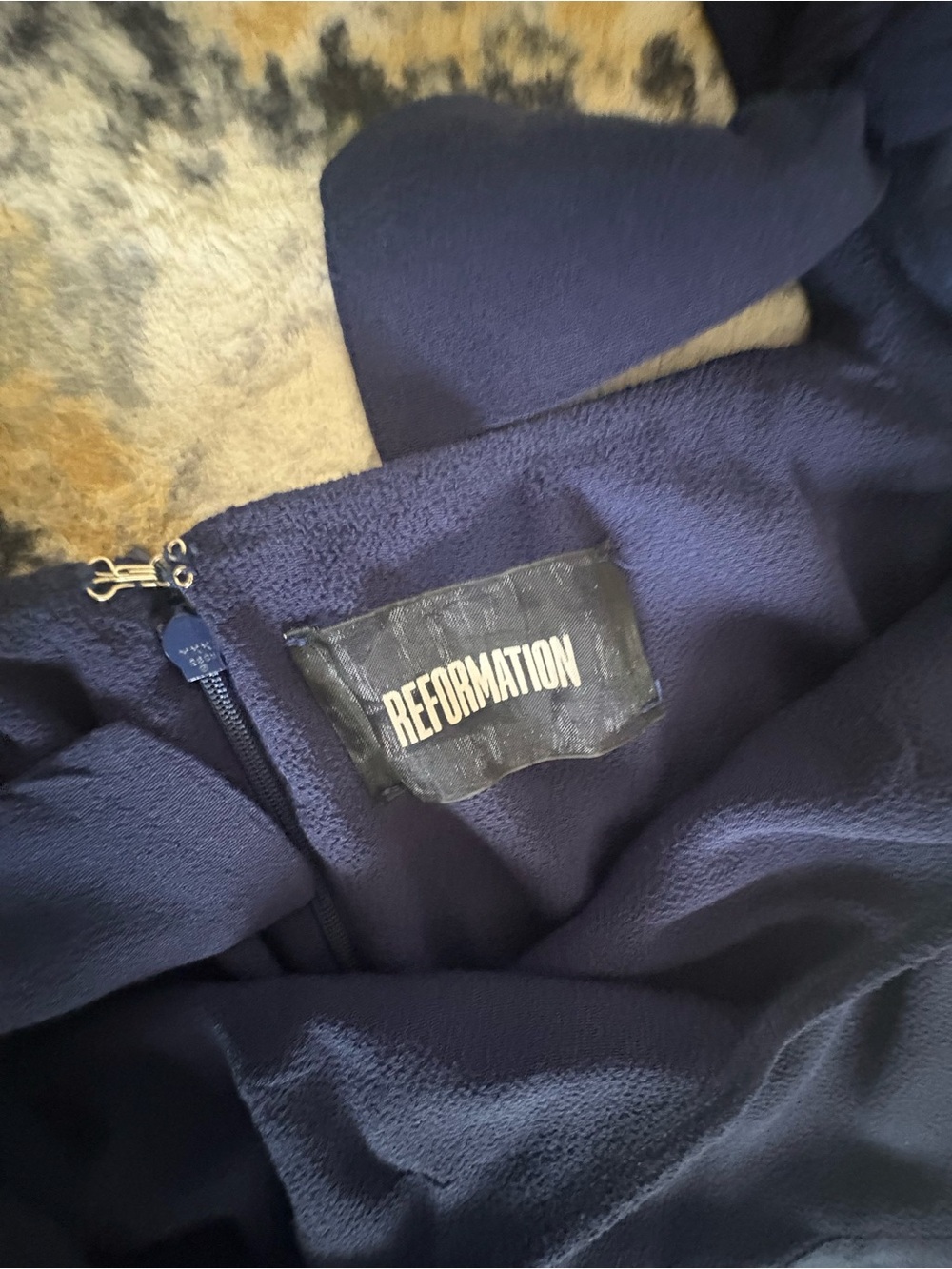 Reformation Navy Tie-Shoulder Midi Dress - Picture 3 of 7